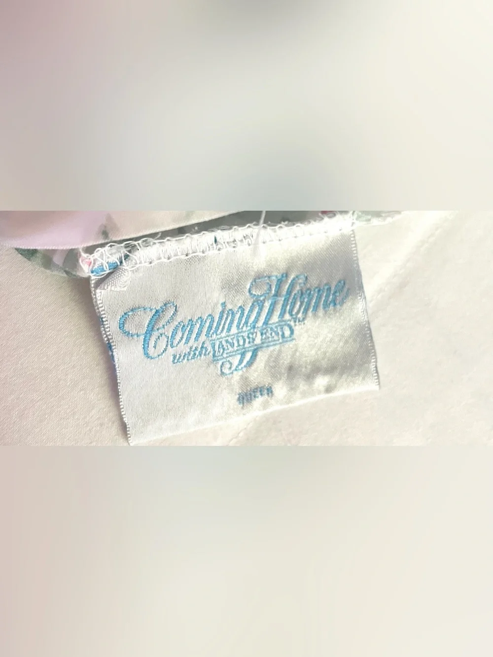 Vintage Duvet Cover Lands’ End Coming Home Reversible Cotton Blend 84x92 Queen